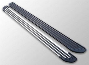 Обвес для FORD EcoSport 2014- Пороги алюминиевые Slim Line Silver 1720 мм